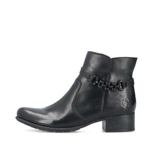 Rieker 78676-00 Womens Leather Boots Black