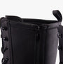 Rieker 92044-00 Womens Tall Boots Black detail view showcasing zip and lace-up features