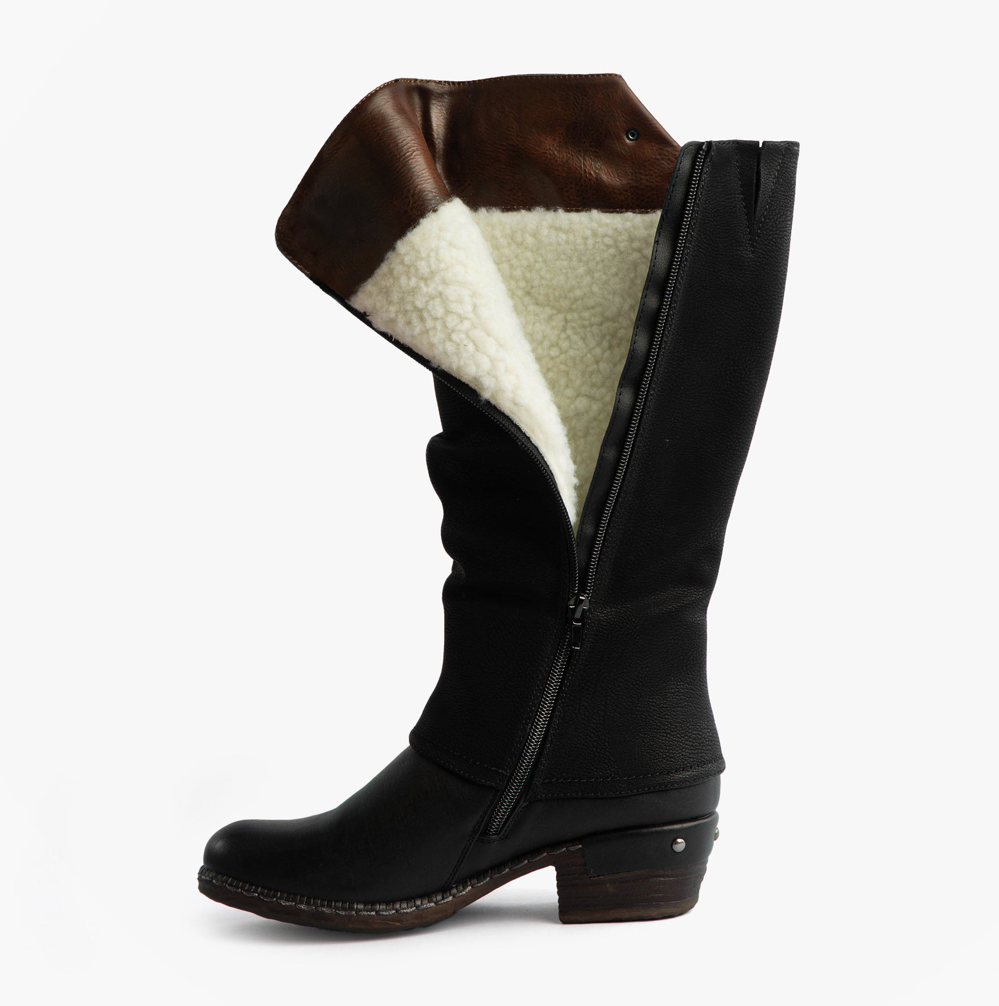 Rieker 93655-00 Womens Knee High Boots Black