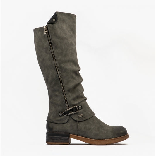 Rieker 94652-45 Womens Knee High Boots Grey