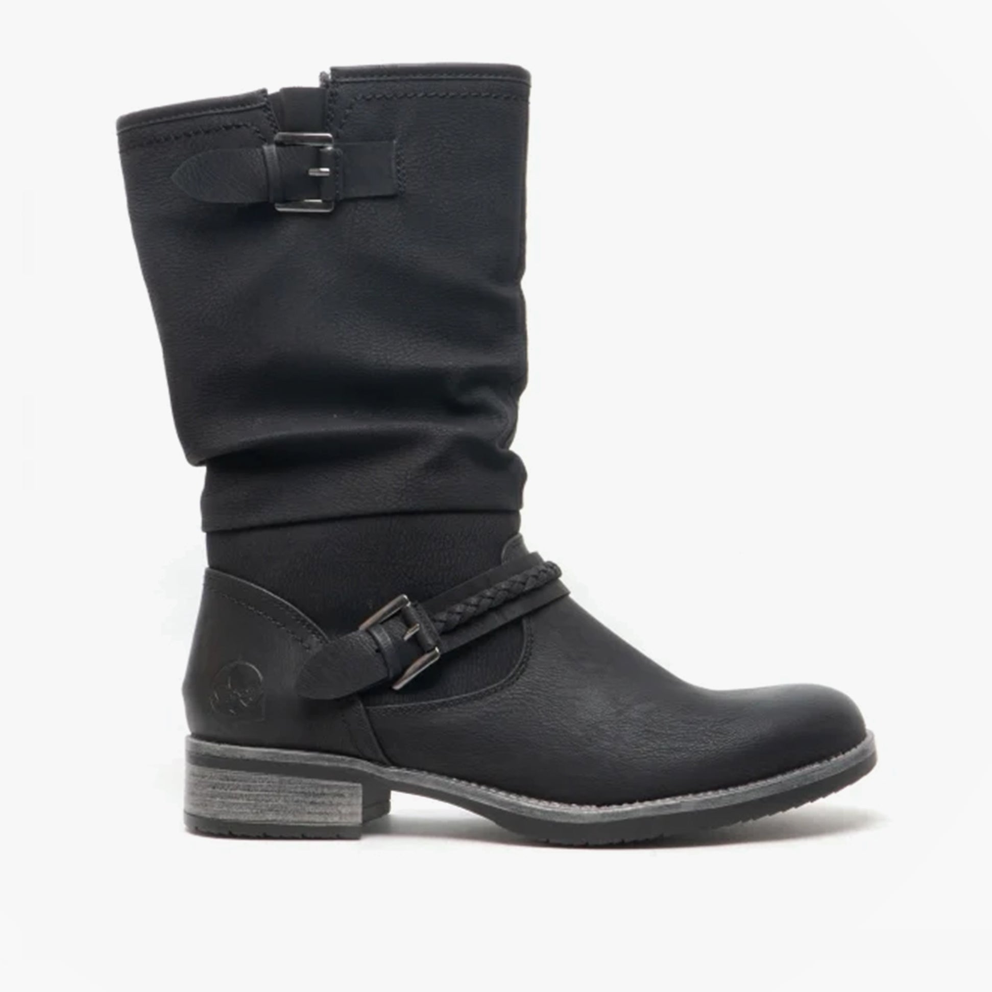 Rieker 98860-00 Womens Calf Length Boots Black