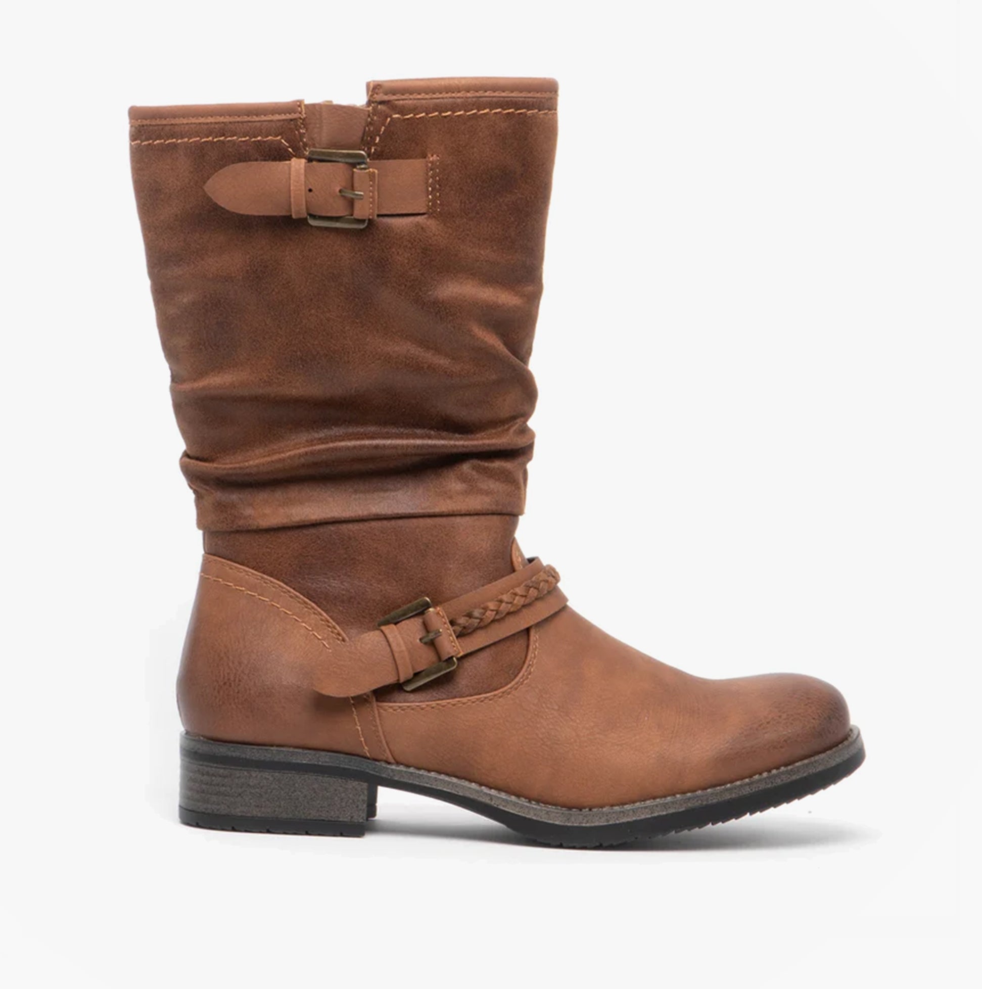 Rieker 98860-22 Womens Calf Length Boots Nut Brown