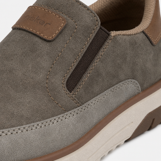 Rieker B9350 Mens Slip-On Trainers Brown