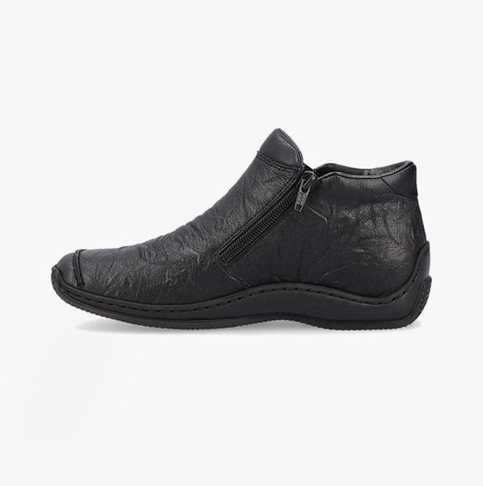 Rieker L1787-00 Womens Leather Boots Black