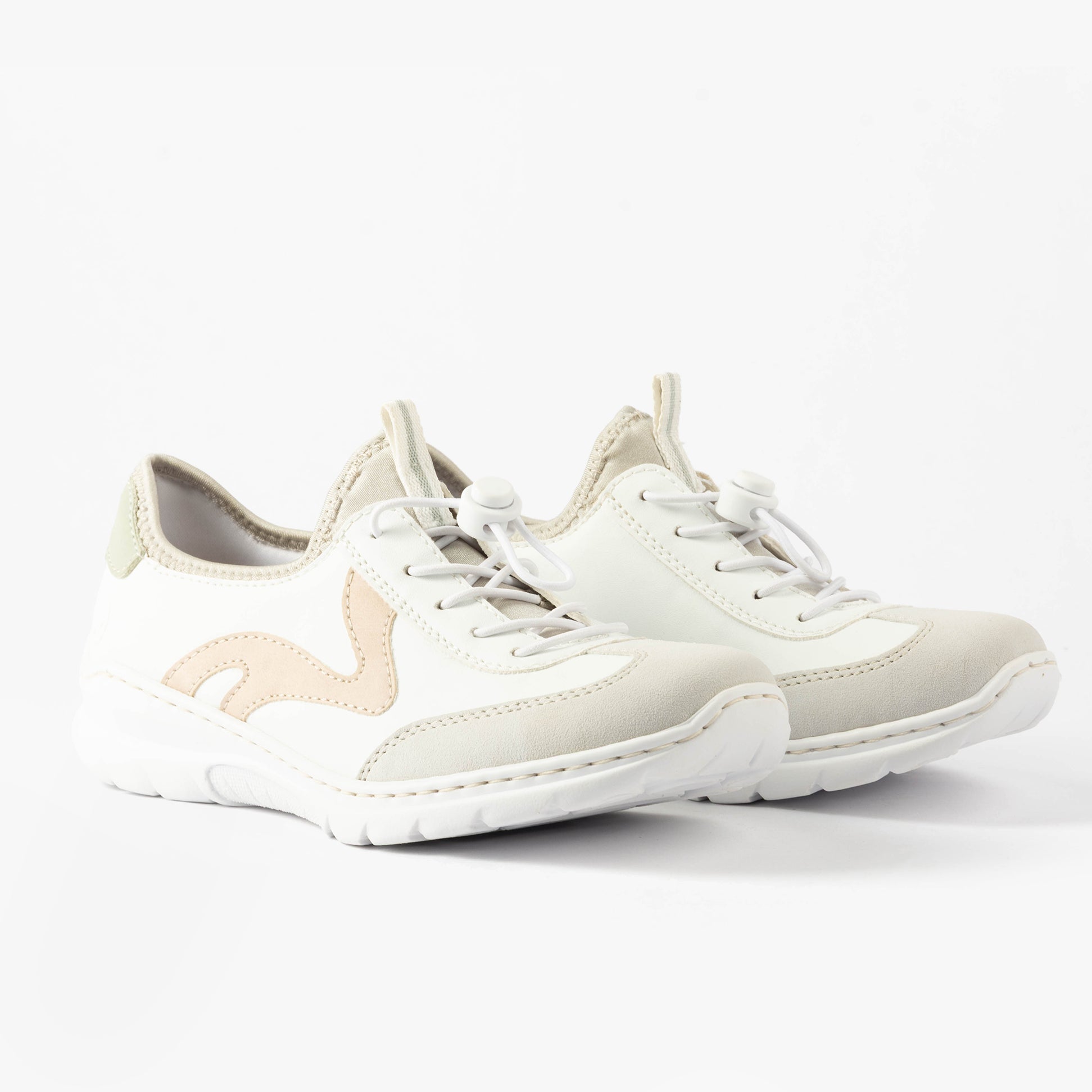 Rieker L32G9-80 Womens Shoes White Combination
