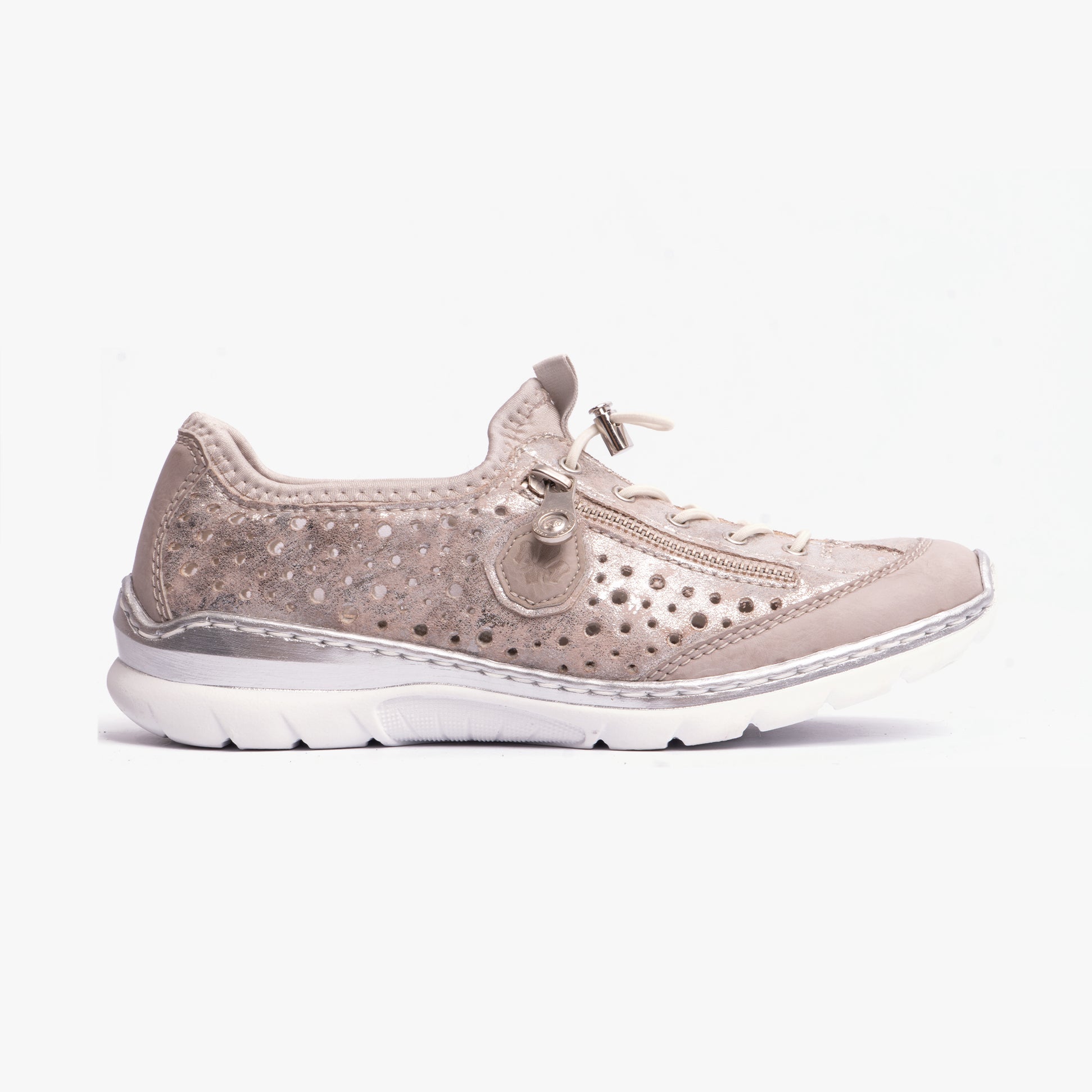 Rieker L32P6-90 Womens Shoes Metallic