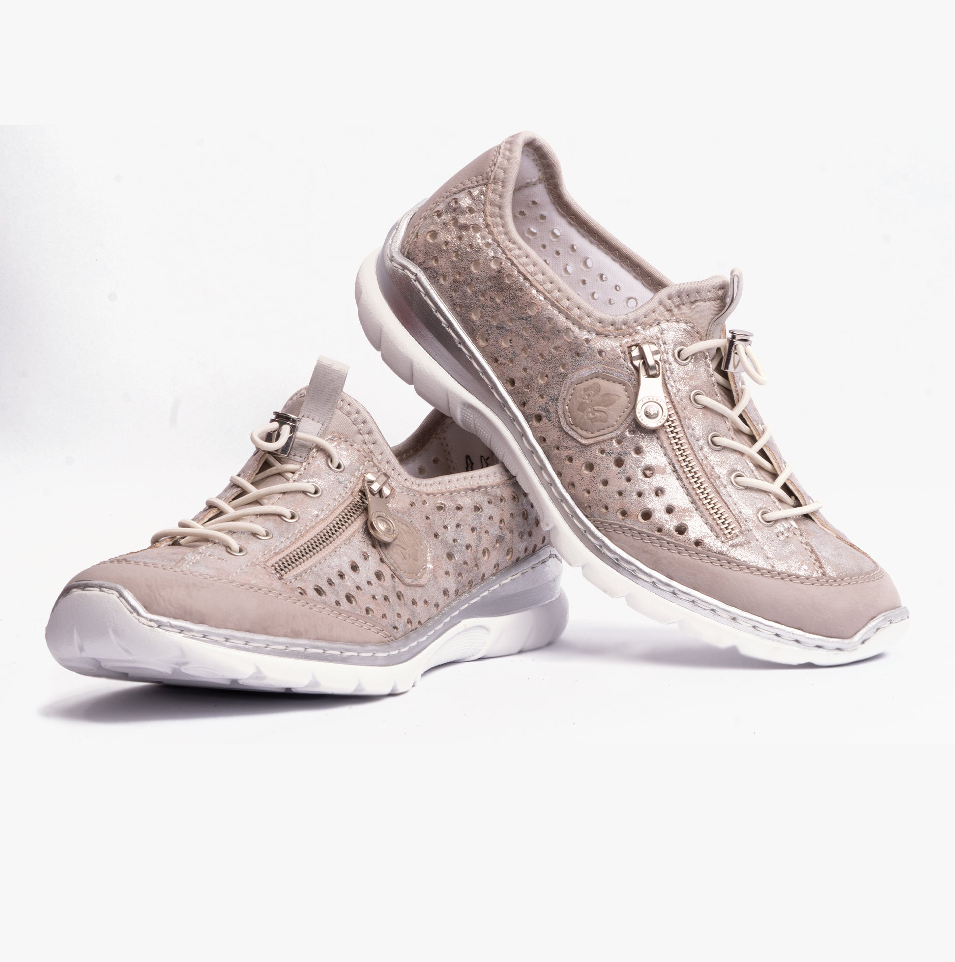 Rieker L32P6-90 Womens Shoes Metallic