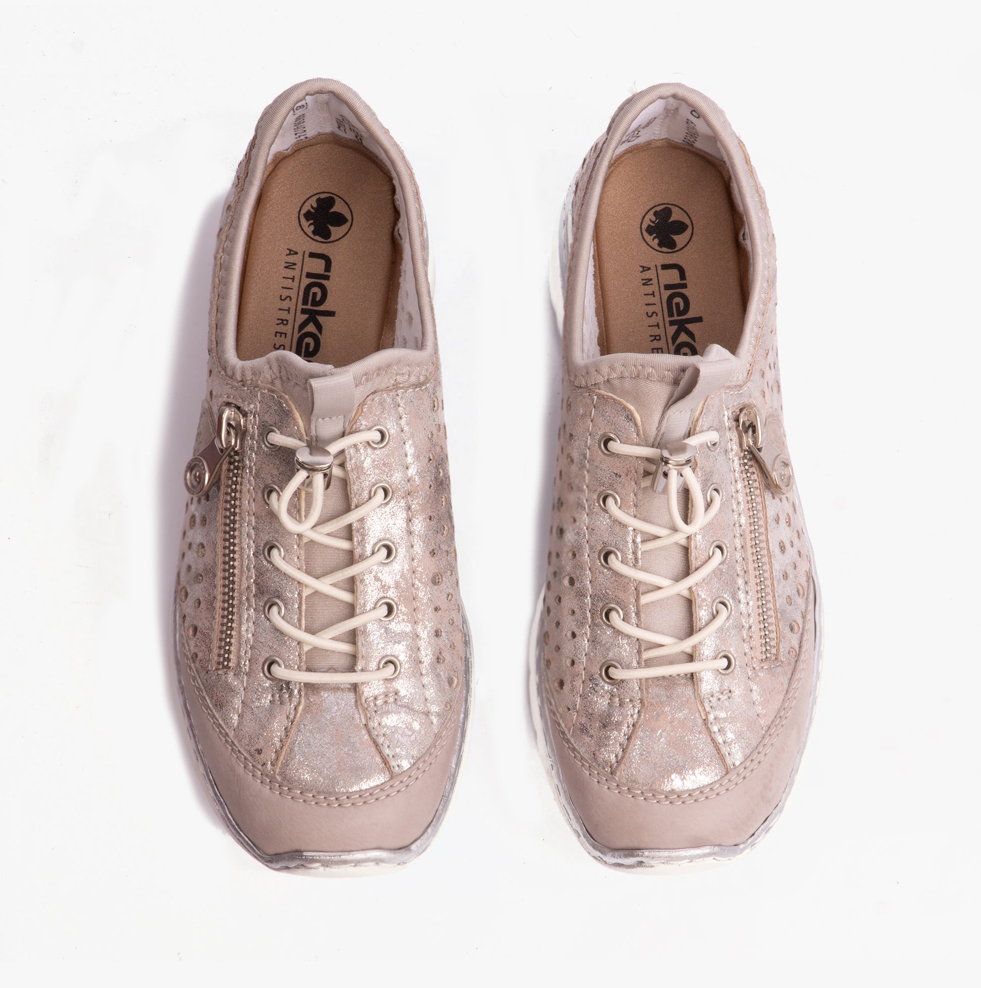 Rieker L32P6-90 Womens Shoes Metallic