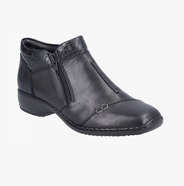 Rieker L3850-00 Womens Leather Boots Black