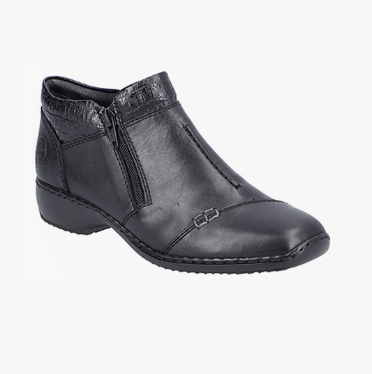 Rieker L3850-00 Womens Leather Boots Black