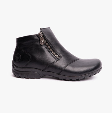 Rieker L4663-01 Womens Ankle Boots Black