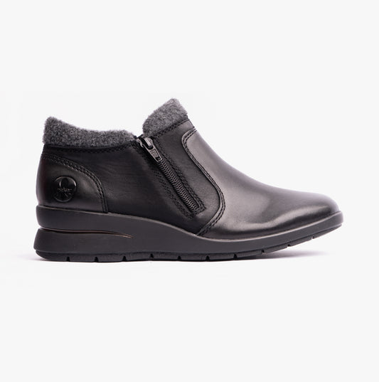 Rieker L4854-00 Womens Leather Boots Black