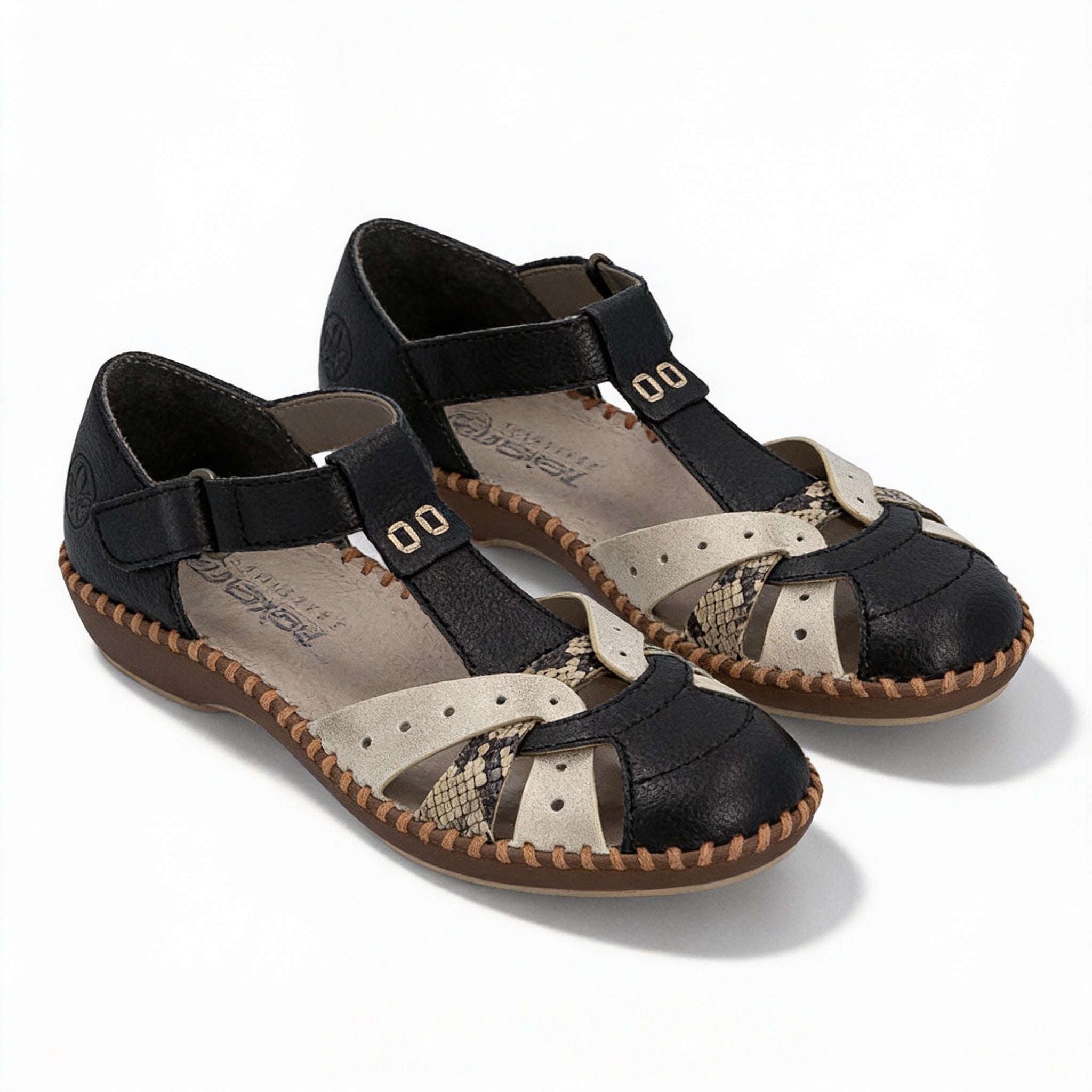Rieker DESIDERIA Womens T-strap Sandals Black