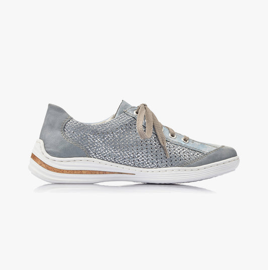Rieker M35G6-12 Womens Shoes Blue