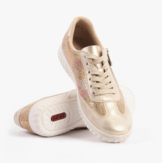 Rieker N0902-90 Womens Trainers Beige