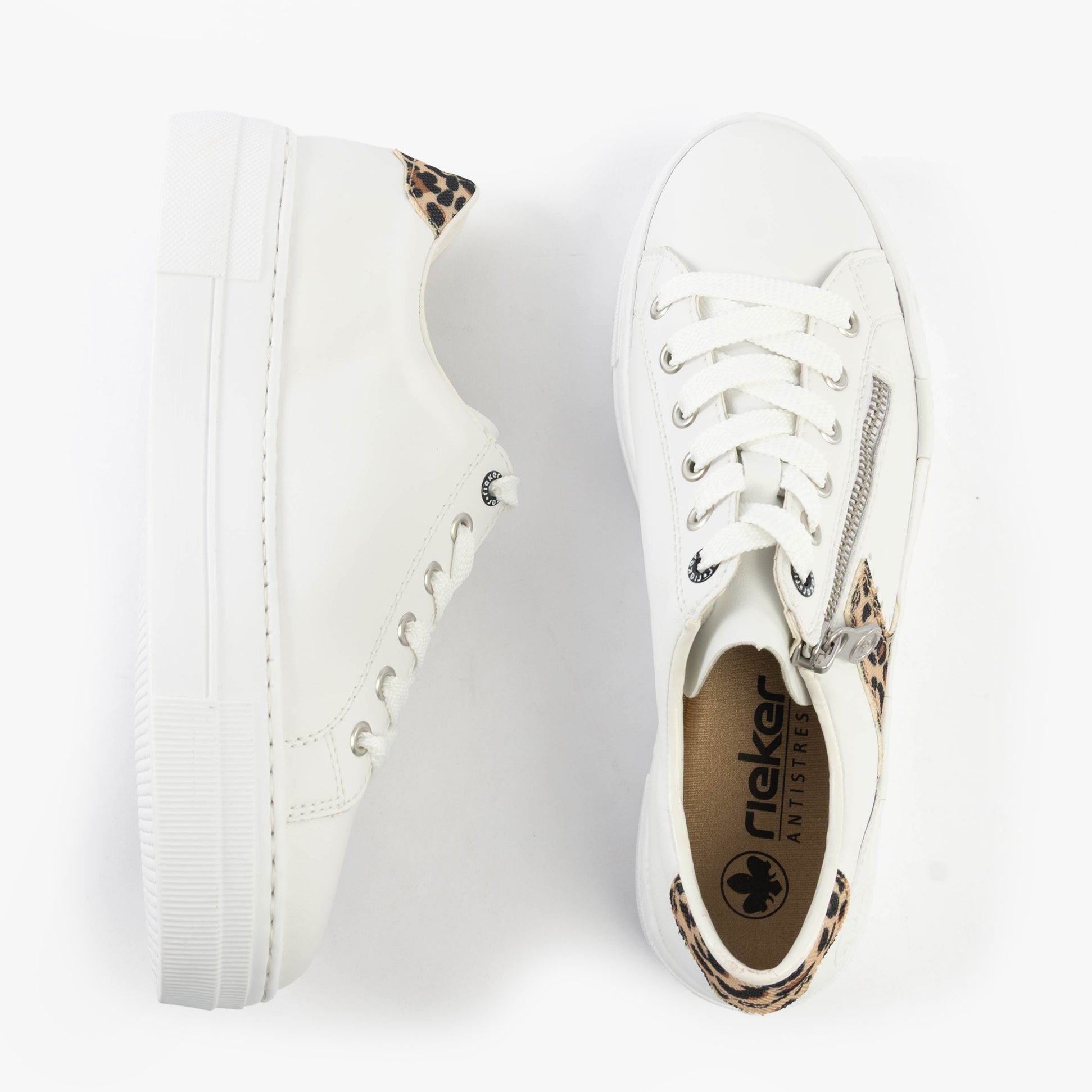 Rieker N4924-81 Womens Shoes White Combination