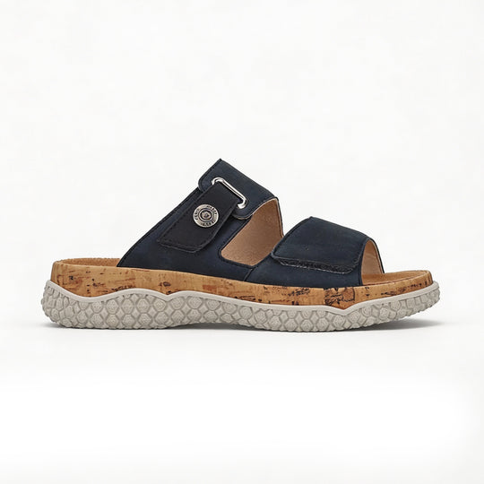 Rieker V0300 Womens Mule Sandals Blue