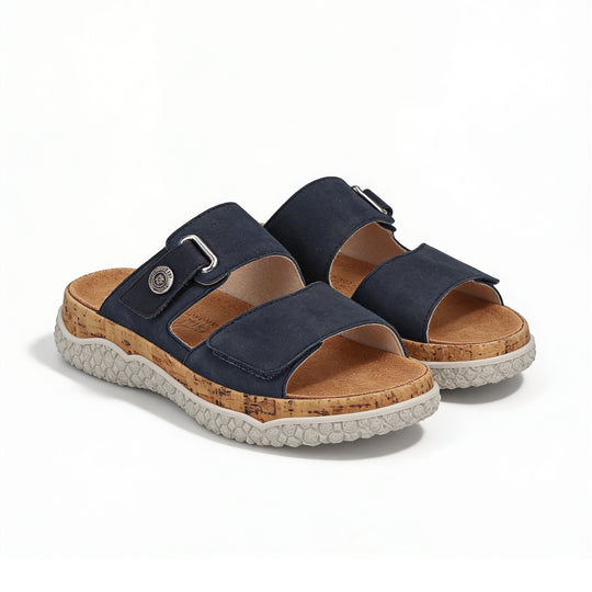 Rieker V0300 Womens Mule Sandals Blue