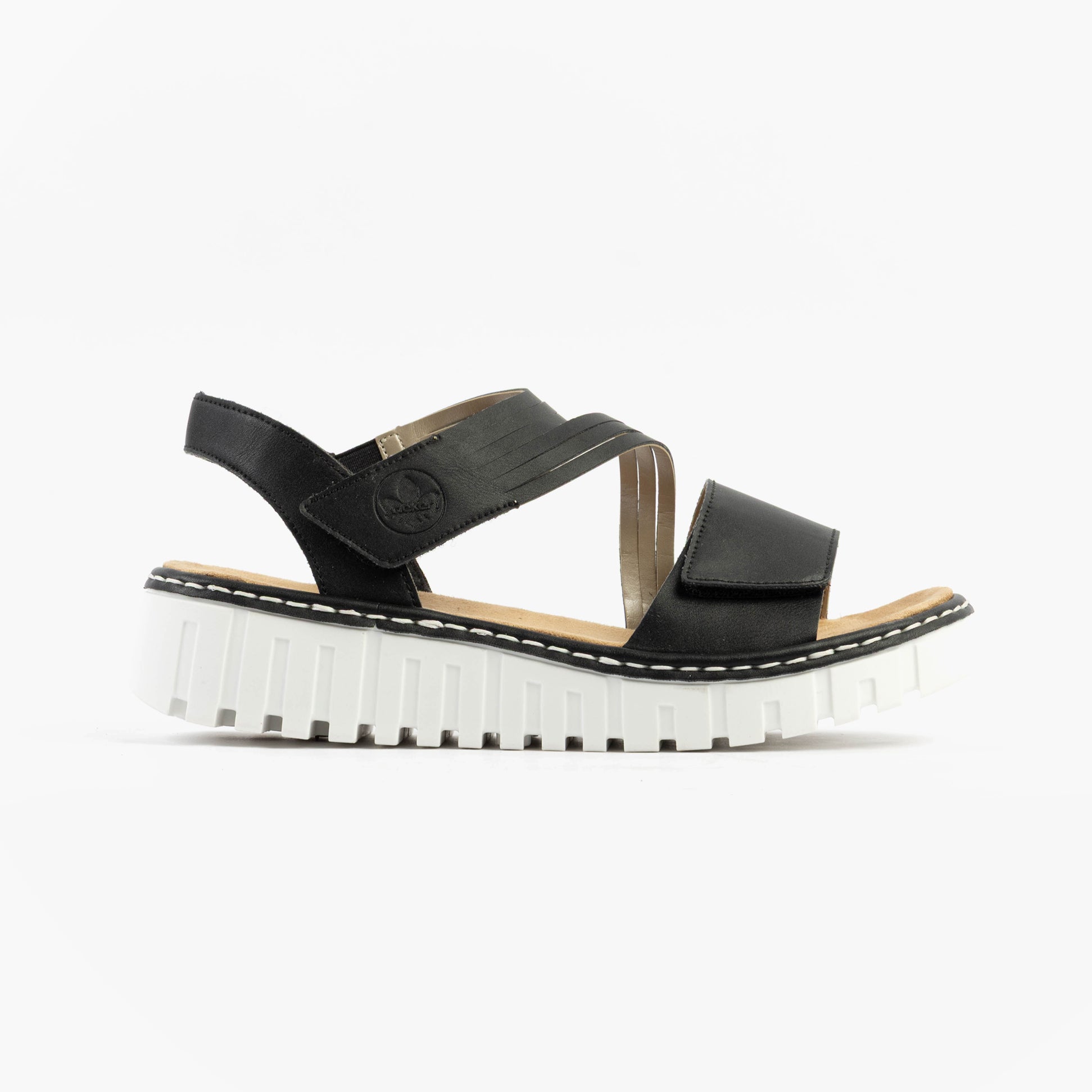 Rieker V1364-00 Womens Sandals Black