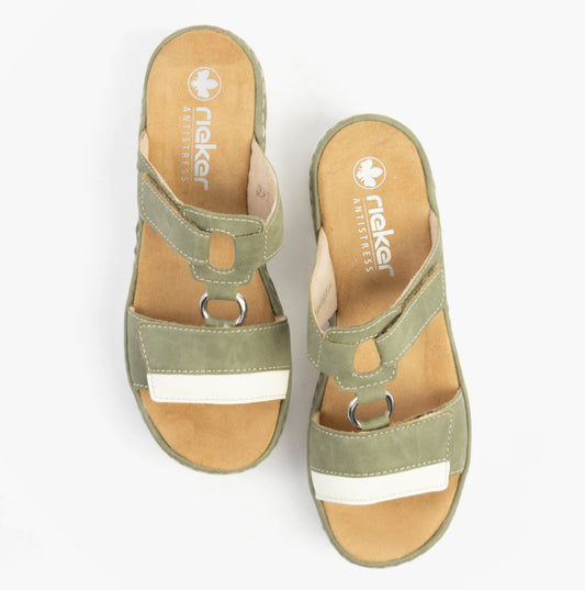V1396-52 Womens Sandals Green Combination