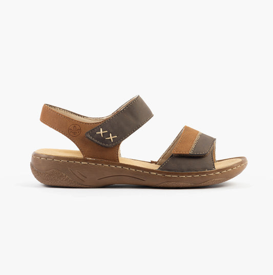 Rieker V2860-24 Womens Sandals Brown
