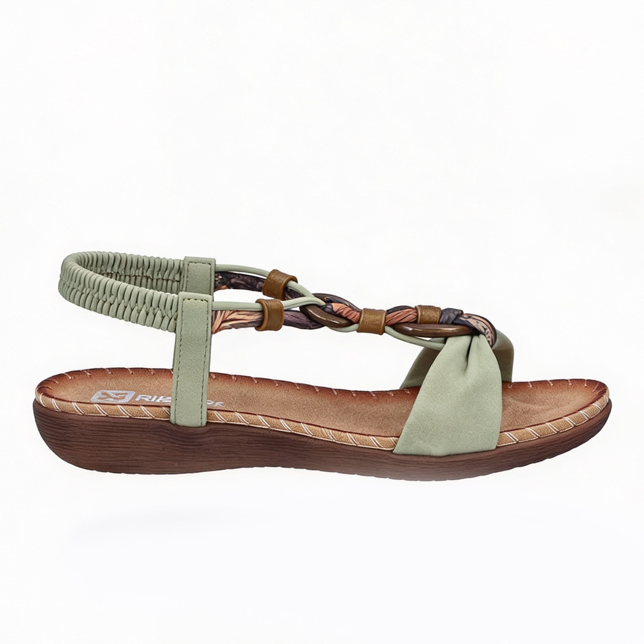 Rieker V7568 Womens Ankle Strap Sandals Green