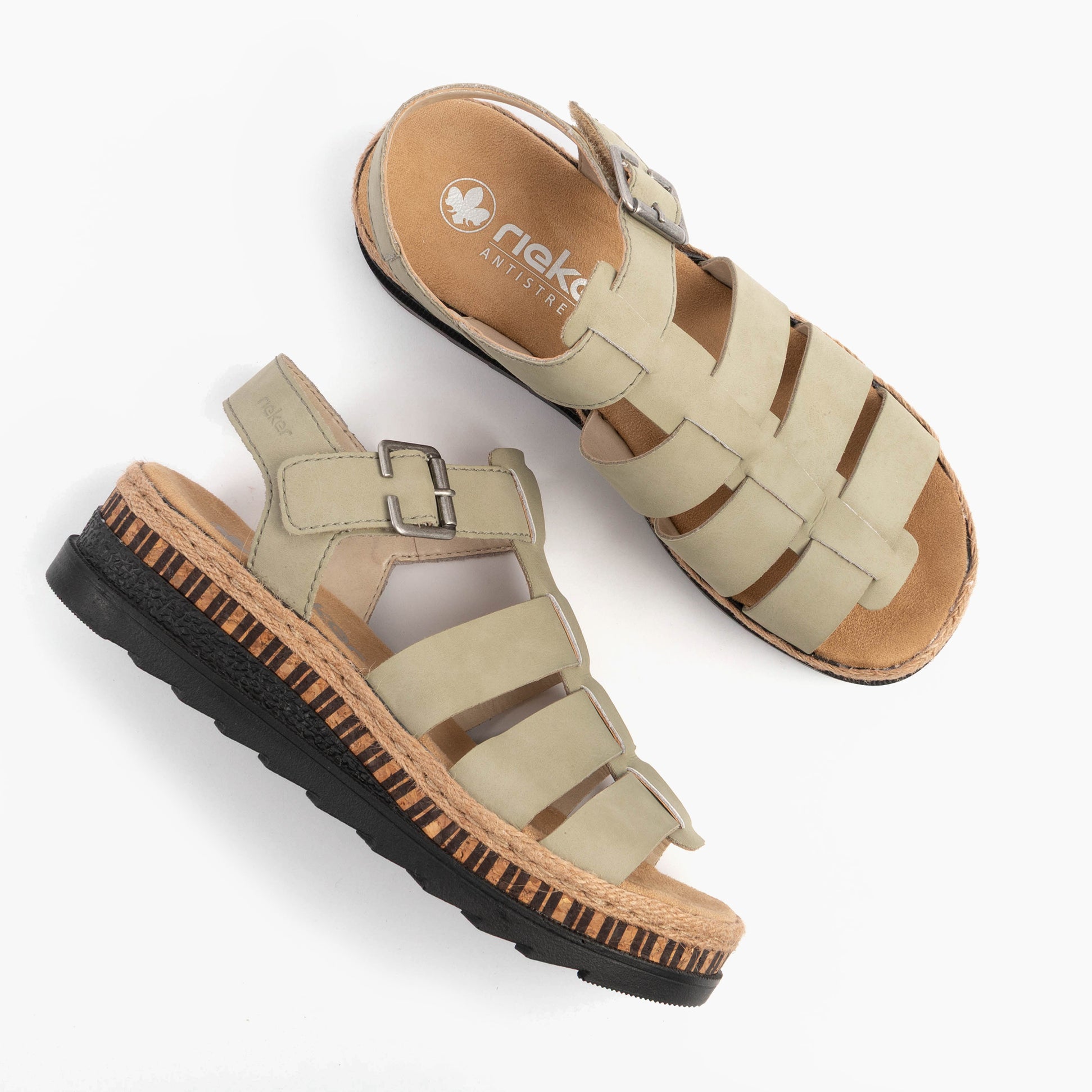 Rieker V7904-52 Womens Sandals Green