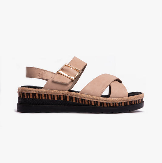 Rieker V7951-60 Womens Sandals Beige