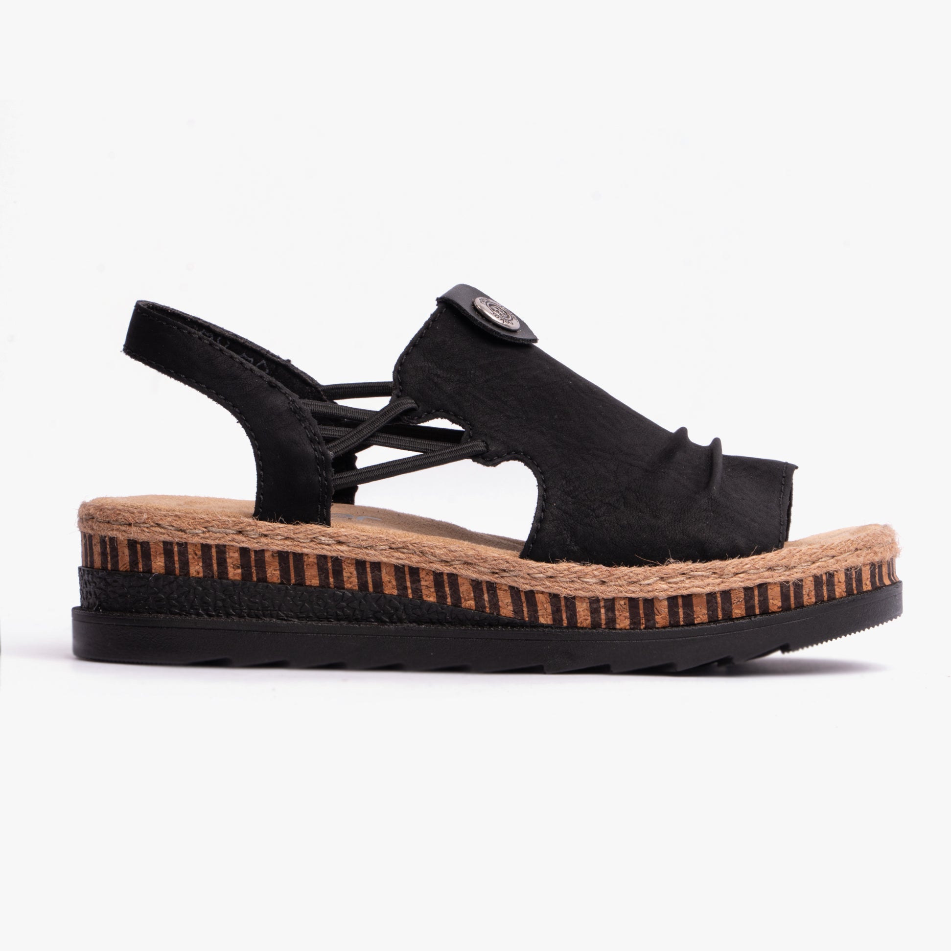 Rieker V7972-00 Womens Sandals Black