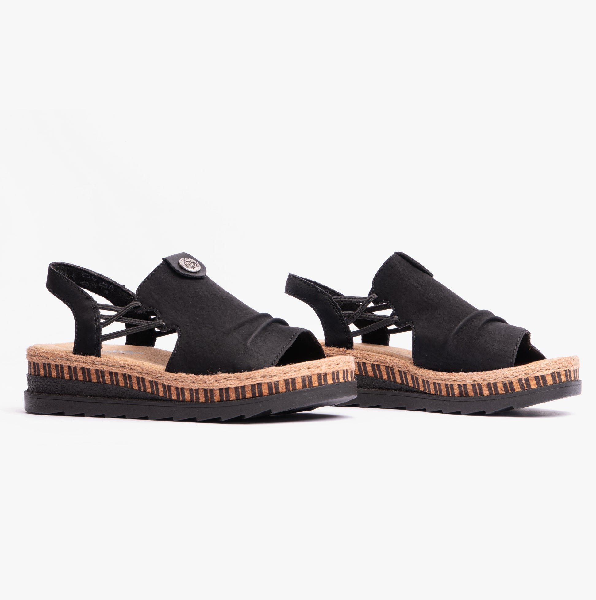 Rieker V7972-00 Womens Sandals Black