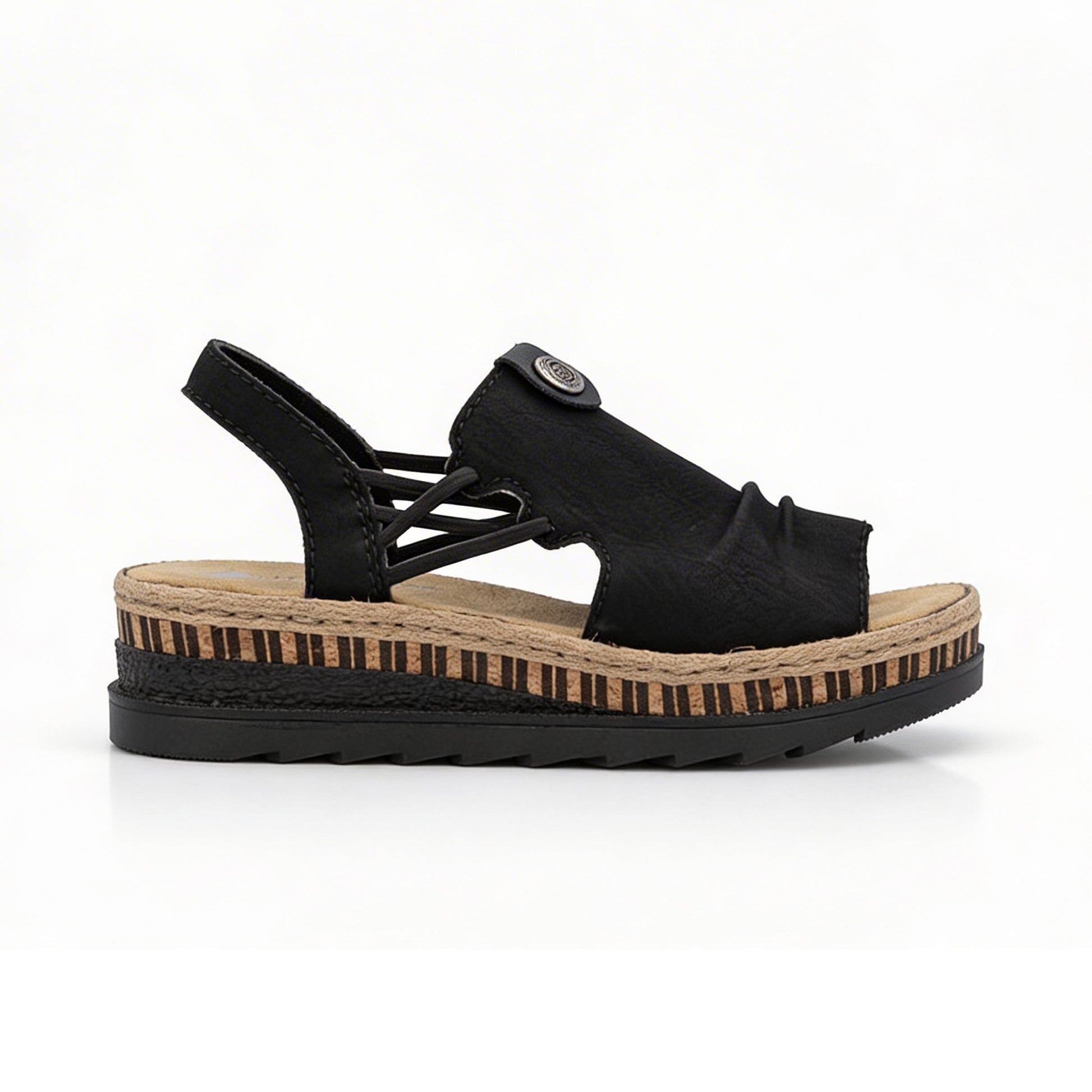 Rieker V7972-00 Womens Sandals Black