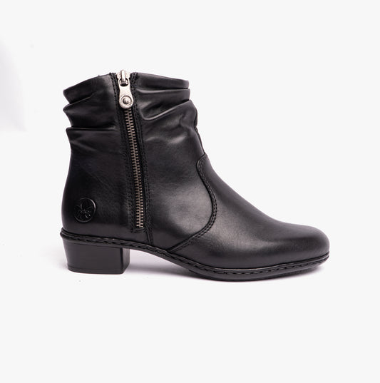 Rieker Y0756-00 Womens Leather Boots Black