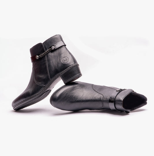 Rieker Y0783-00 Womens Ankle Boots Black
