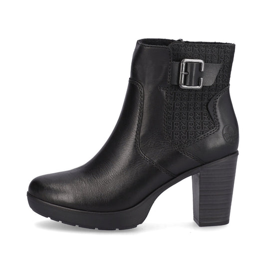 Rieker Y2252-00 Womens Leather Boots Black