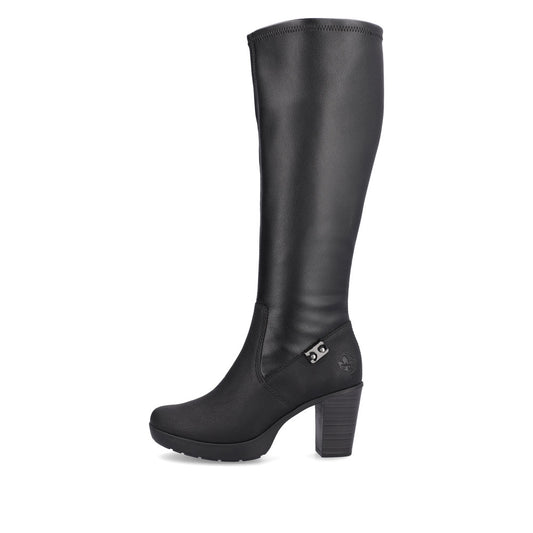 Rieker Y2253-00 Womens Knee High Boots Black
