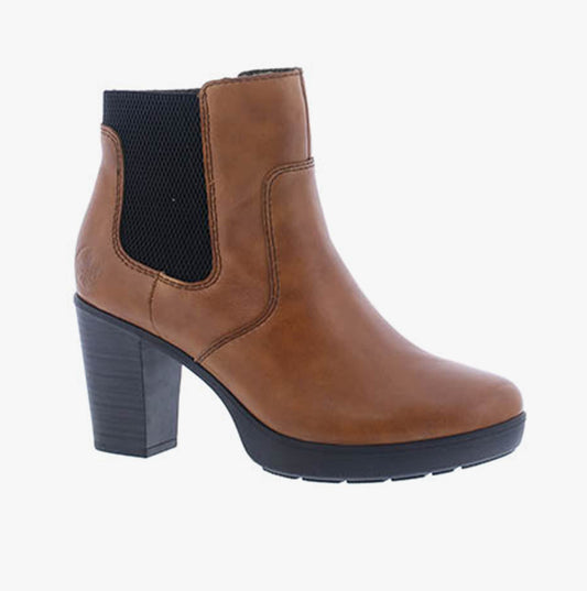 Rieker Y2254-25 Womens Leather Boots Brown