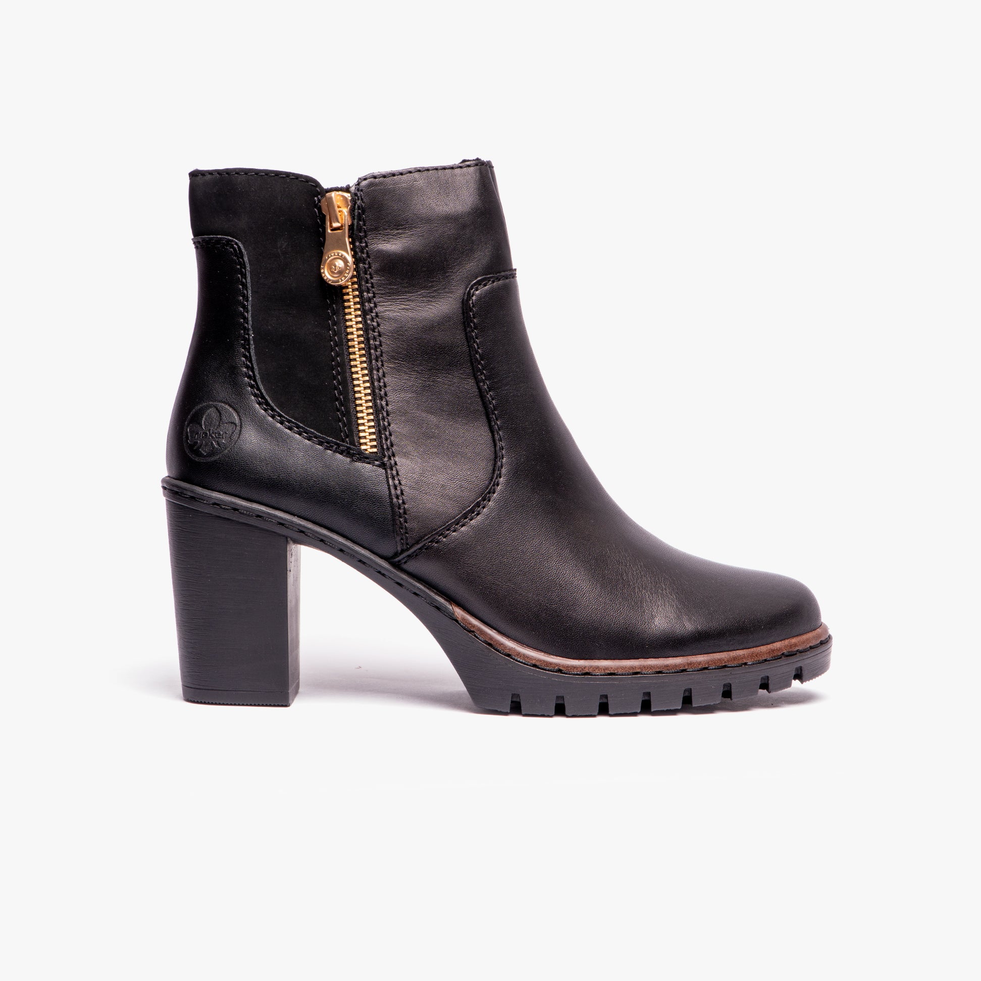 Rieker Y2557-00 Womens Leather Boots Black