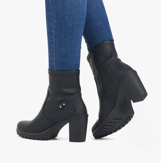 Rieker Y2558-00 Womens Ankle Boots Black
