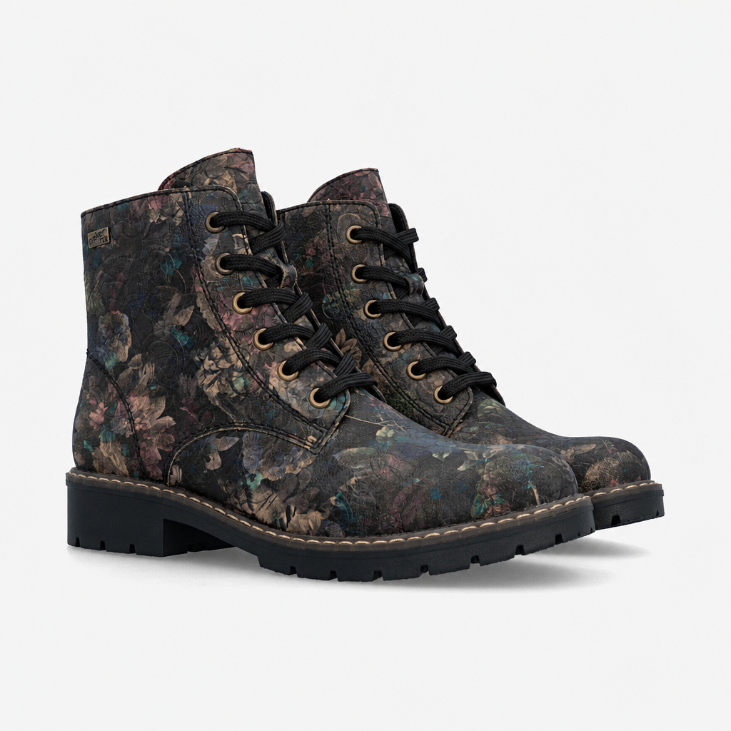 Rieker Y9103 Womens Ankle Boots Black/Pastel