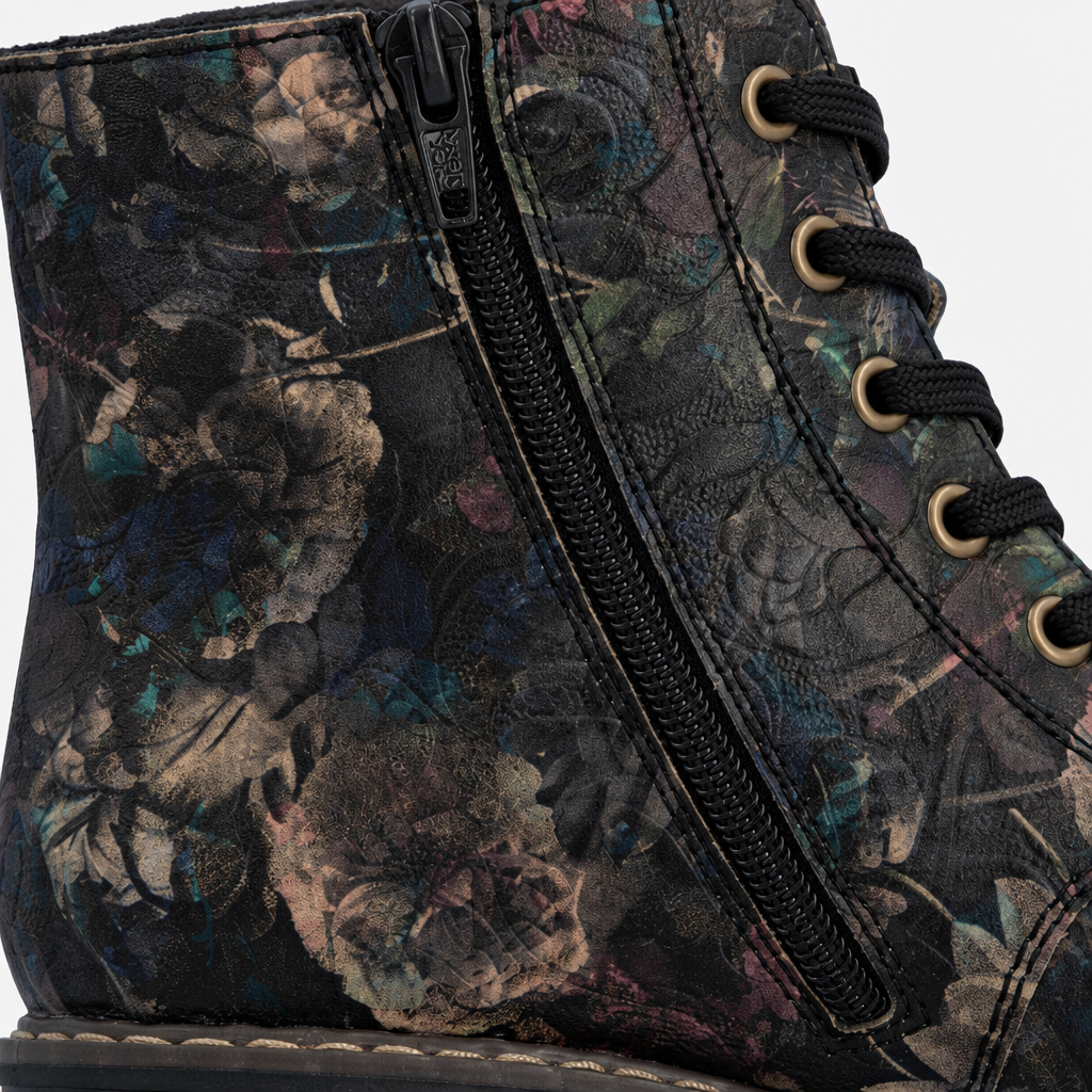 Rieker Y9103 Womens Ankle Boots Black/Pastel