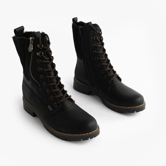 Rieker Y9151 Womens Combat Boots Black