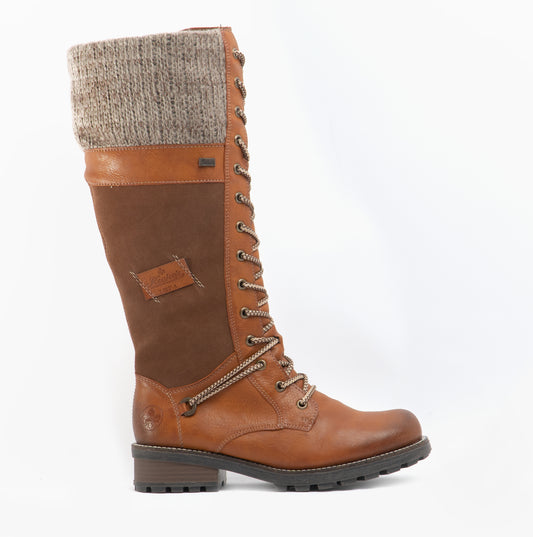 Rieker Z0442-24 Womens Knee High Boots Tan