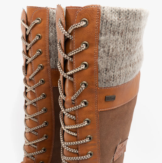 Rieker Z0442-24 Womens Knee High Boots Tan