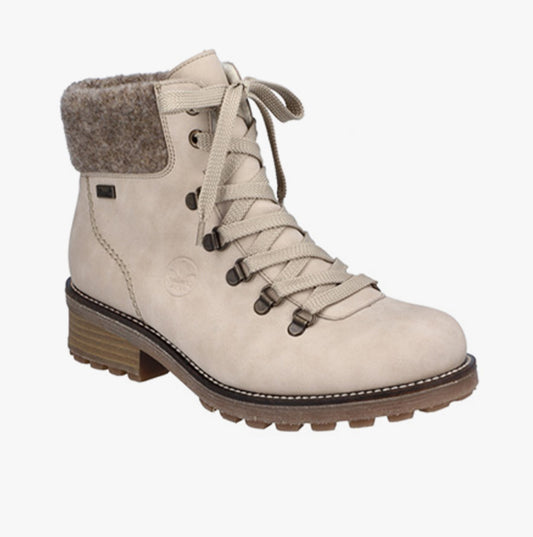 Rieker Z0445-62 Womens D-Ring Boots Beige