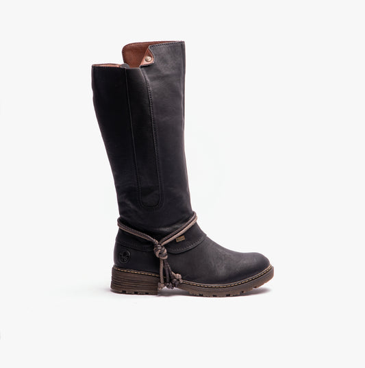 Rieker Z4774-00 Womens Knee High Boots Black