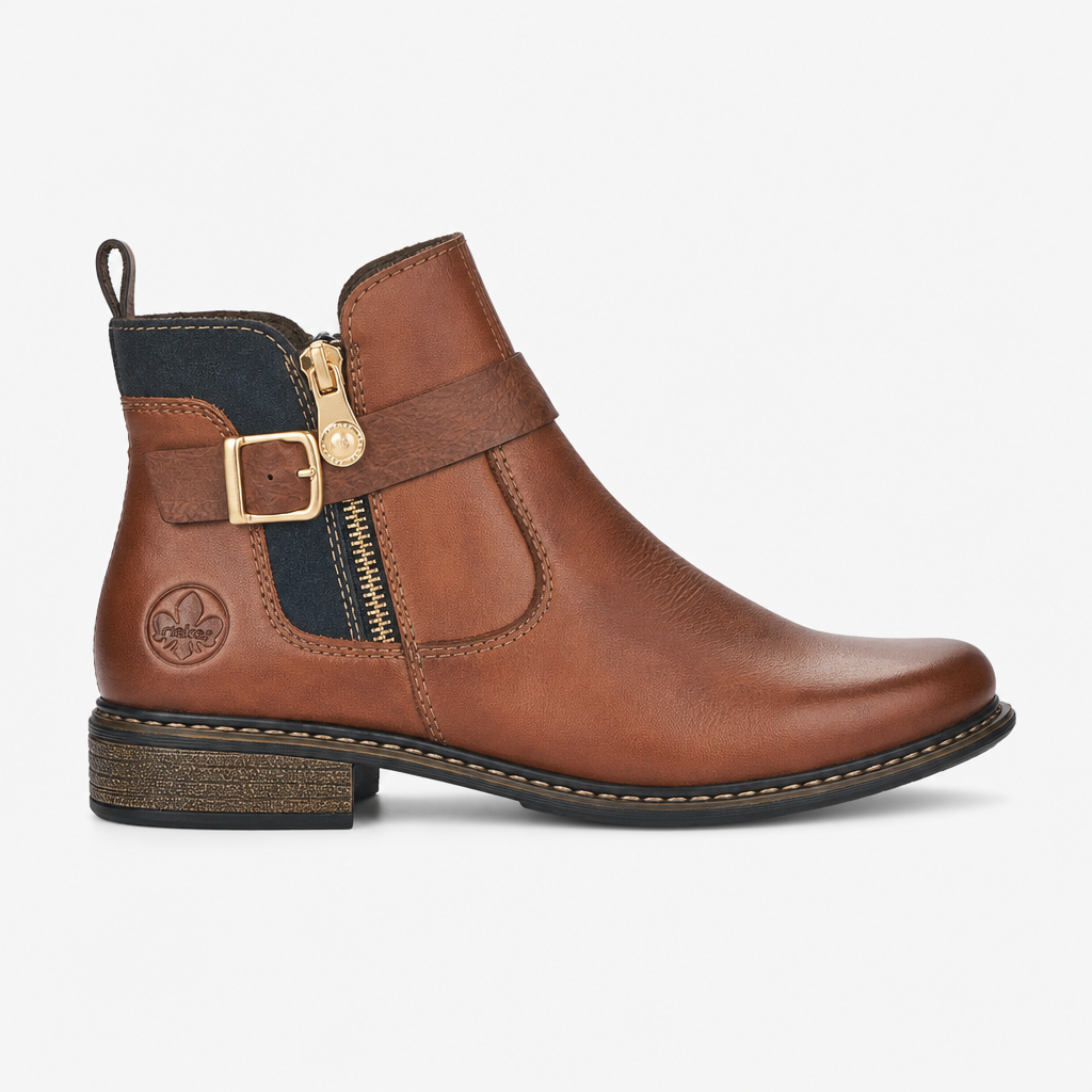Rieker Z4959-22 Womens Leather Boots Chestnut