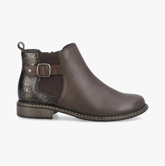 Rieker Z4965-25 Womens Leather Boots Brown