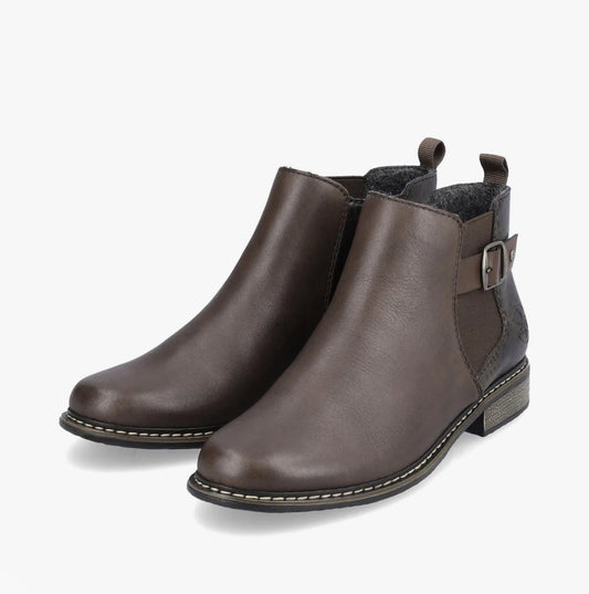 Rieker Z4965-25 Womens Leather Boots Brown
