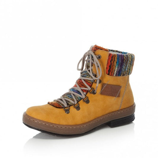 Rieker Z6743-68 Womens Casual Ankle Boots Yellow