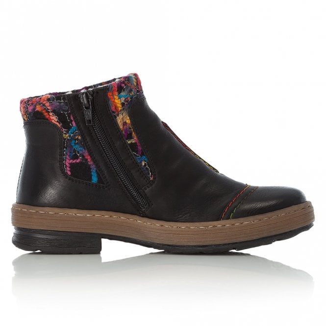 Rieker Z6759-00 Womens Ankle Boots Black/Combi